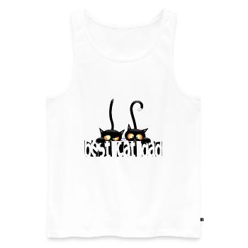 Cadeau de chemise meilleur chat papa / chat chaton chat - Débardeur bio Premium Homme - blanc - Devant - AI Model Male 178 light (178cm)