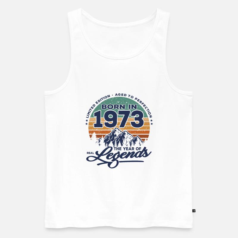 Legenden werden 1973 geboren - Männer Premium Bio Tank Top - Weiß