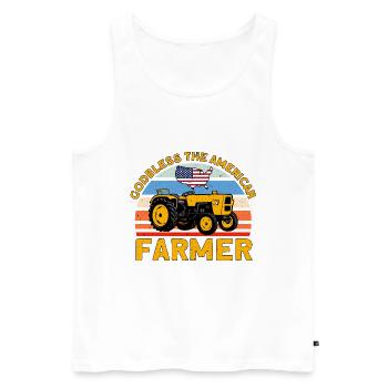 Tractor Cattle Breeder Farmer Gift - Men's Premium Organic Tank Top - white - Front - Michal (187cm)