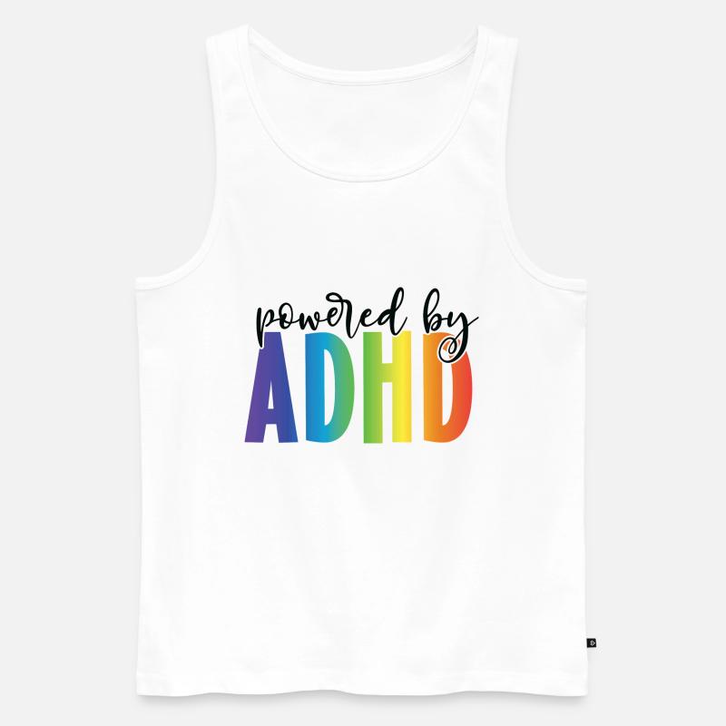 PoweredByADHS - Männer Premium Bio Tank Top - Weiß