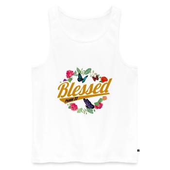 Bible Verse Inspirational Jesus God Gift - Men's Premium Organic Tank Top - white - Front - Michal (187cm)