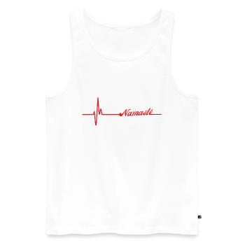 T-shirt Namaste Cadeau Yoga Méditation - Débardeur bio Premium Homme - blanc - Devant - Michal (187cm)