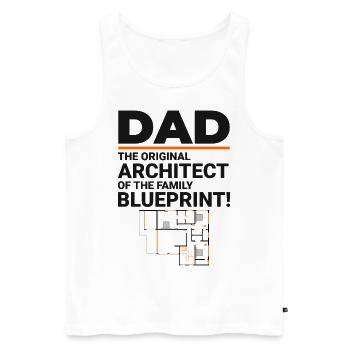 Plan de papa de l’architecte Rire Fête des pères - Débardeur bio Premium Homme - blanc - Devant - Michal (187cm)