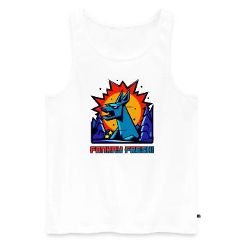 A fresh funky cartoon style woodland creature - Men's Premium Organic Tank Top - white - Front - Michal (187cm)