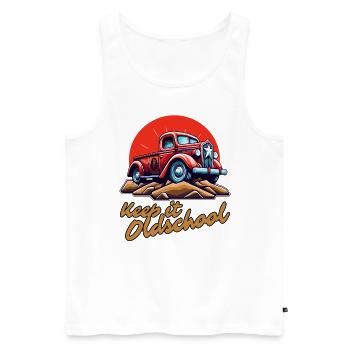 Keep it old-fashioned: A pick-up truck - Men's Premium Organic Tank Top - white - Front - AI Model Male 178 light (178cm)