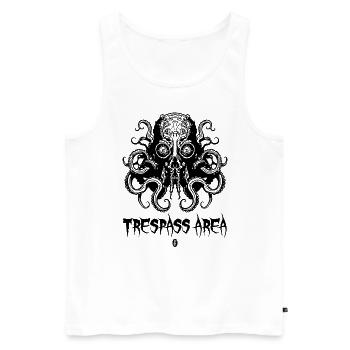 Betretungs Gebiet: Bio Oktopus Krake - Männer Premium Bio Tank Top - Weiß - Vorne - AI Model Male 178 light (178cm)