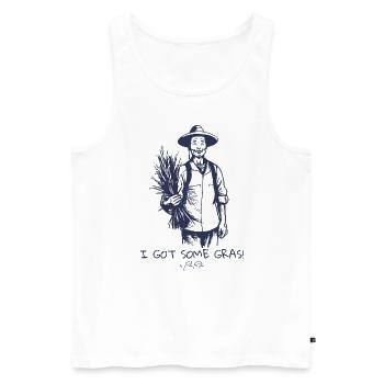 Chinesischer Reisbauer sagt, Ich habe etwas Gras - Männer Premium Bio Tank Top - Weiß - Vorne - Michal (187cm)