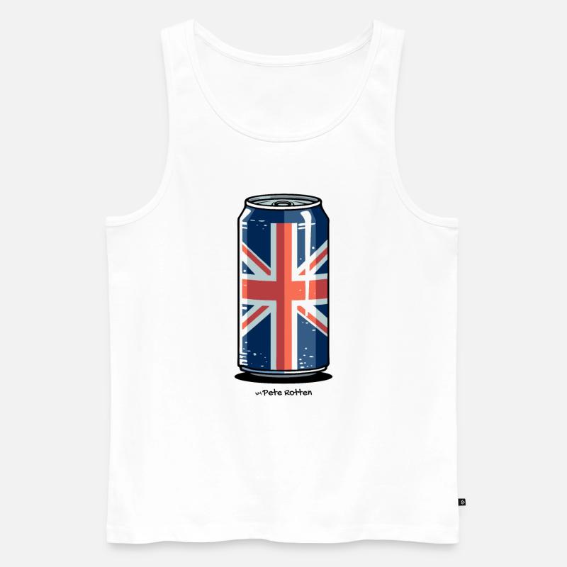 Barry's Dose mit britischer Flagge - Männer Premium Bio Tank Top - Weiß