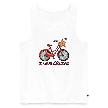 J’adore faire du vélo - Débardeur bio Premium Homme - blanc - Devant - Michal (187cm)