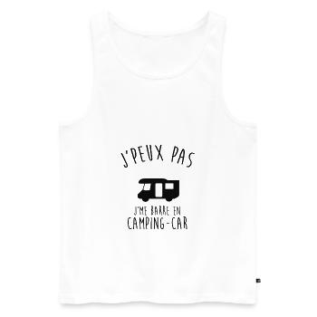 J'peux pas je me barre en Camping car - Débardeur bio Premium Homme - blanc - Devant - Michal (187cm)