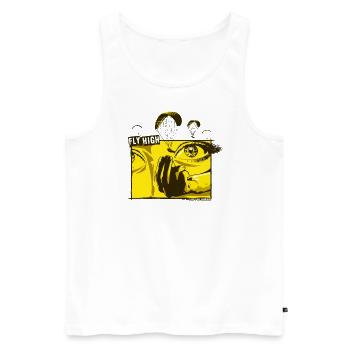 Les yeux de parapente volent haut jaune - Débardeur bio Premium Homme - blanc - Devant - Michal (187cm)
