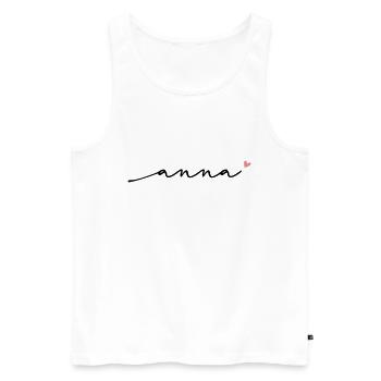 Anna Cursive Name - Men's Premium Organic Tank Top - white - Front - AI Model Male 178 light (178cm)