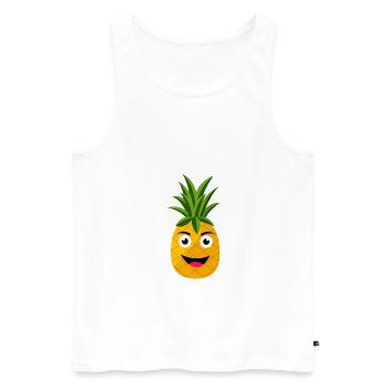ananas - Débardeur bio Premium Homme - blanc - Devant - AI Model Male 178 light (178cm)