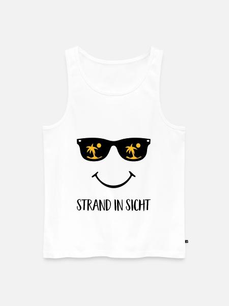 Strand in Sicht - Männer Premium Bio Tank Top - Weiß