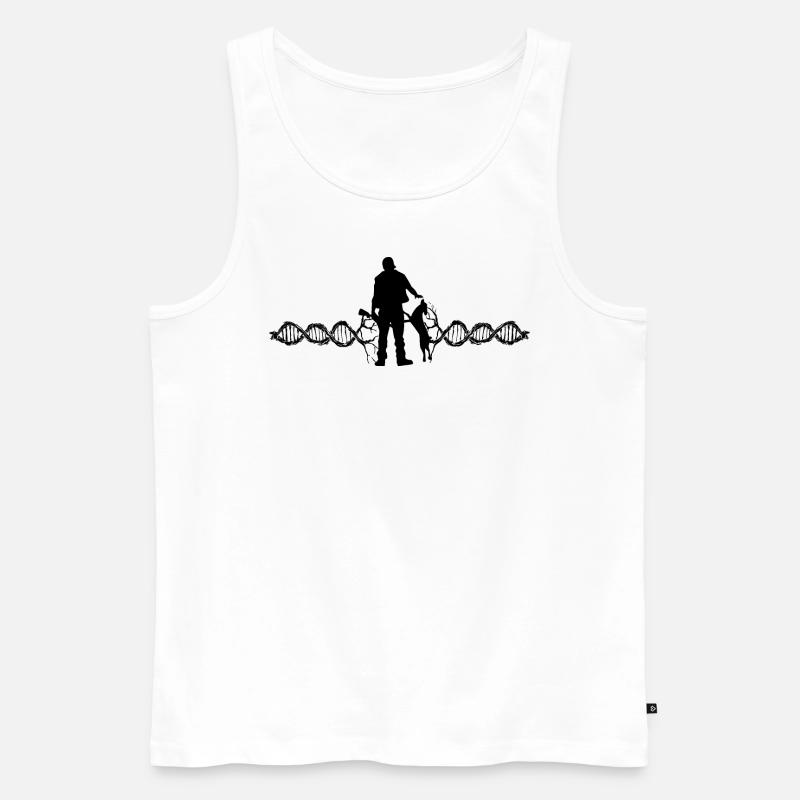 Jagdhund Jäger - Männer Premium Bio Tank Top - Weiß