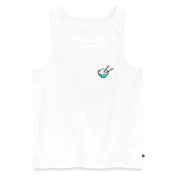 Reis in einer Schüssel - Männer Premium Bio Tank Top - Weiß - Vorne - Michal (187cm)
