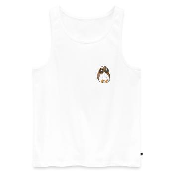Petit porg - Débardeur bio Premium Homme - blanc - Devant - AI Model Male 178 light (178cm)