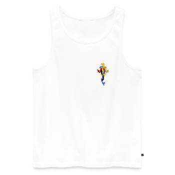 Snake Bow in Stylized Colors - Men's Premium Organic Tank Top - white - Front - AI Model Male 178 light (178cm)