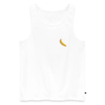 Banane - Männer Premium Bio Tank Top - Weiß - Vorne - Michal (187cm)