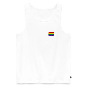 RAINBOW FLAG round corner 400 dpi - Männer Premium Bio Tank Top - Weiß - Vorne - AI Model Male 178 light (178cm)