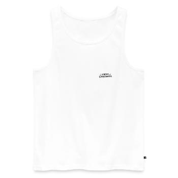 From Chechnya - Débardeur bio Premium Homme - blanc - Devant - AI Model Male 178 light (178cm)