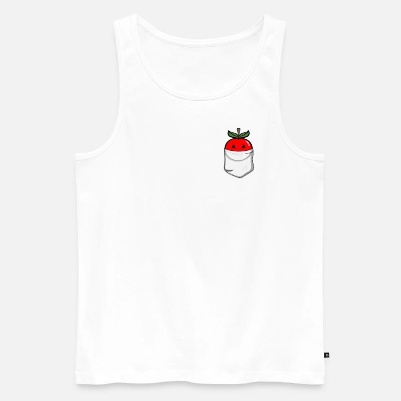 Pocket Tomato - Männer Premium Bio Tank Top - Weiß