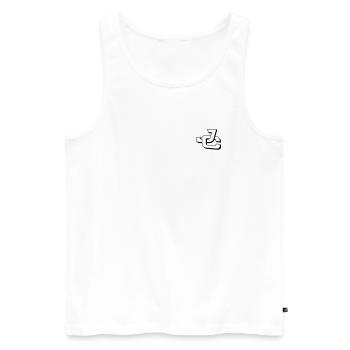 JC - Débardeur bio Premium Homme - blanc - Devant - AI Model Male 178 light (178cm)