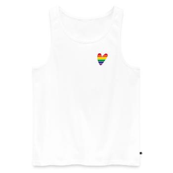 Cœur arc-en-ciel - Débardeur bio Premium Homme - blanc - Devant - Michal (187cm)