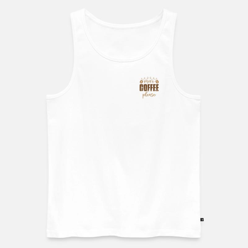 plus de café s’il vous plaît - Débardeur bio Premium Homme - blanc