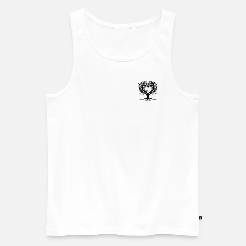 Herzbaum - Männer Premium Bio Tank Top - Weiß