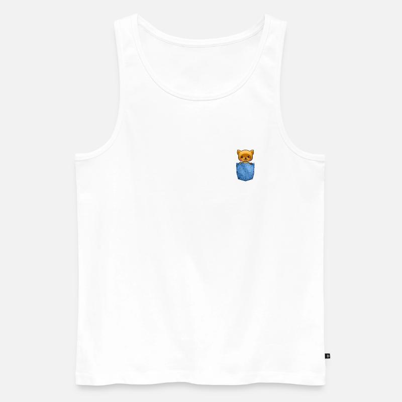 Fuchs in Tasche - Männer Premium Bio Tank Top - Weiß