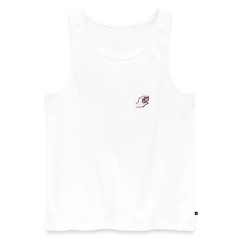 Hand with heart gift idea - Men's Premium Organic Tank Top - white - Front - Michal (187cm)