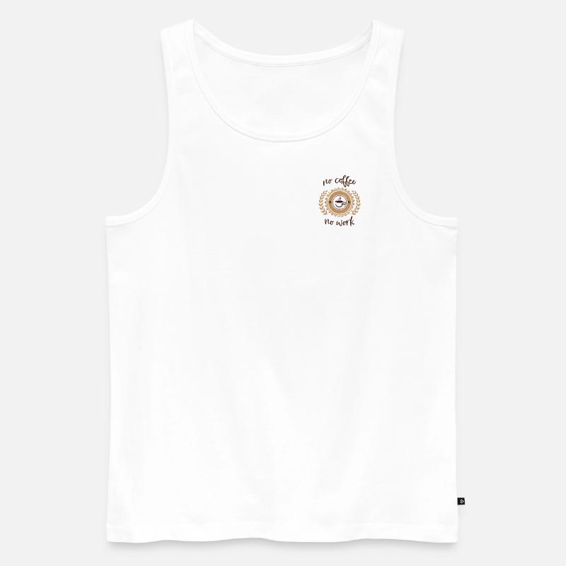pas de café pas de travail - Débardeur bio Premium Homme - blanc