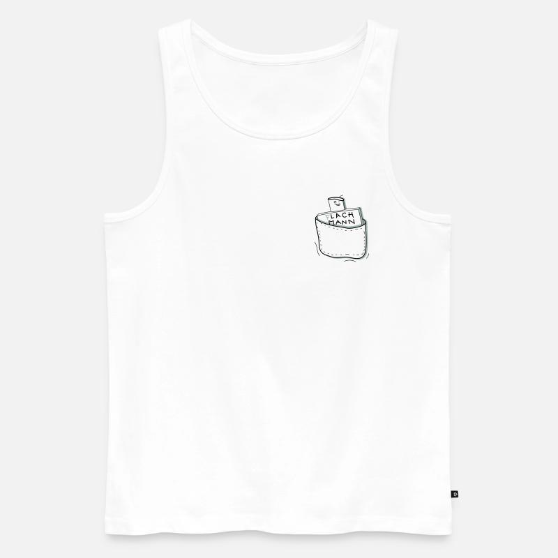 Junggeselle Lach Mann - Männer Premium Bio Tank Top - Weiß