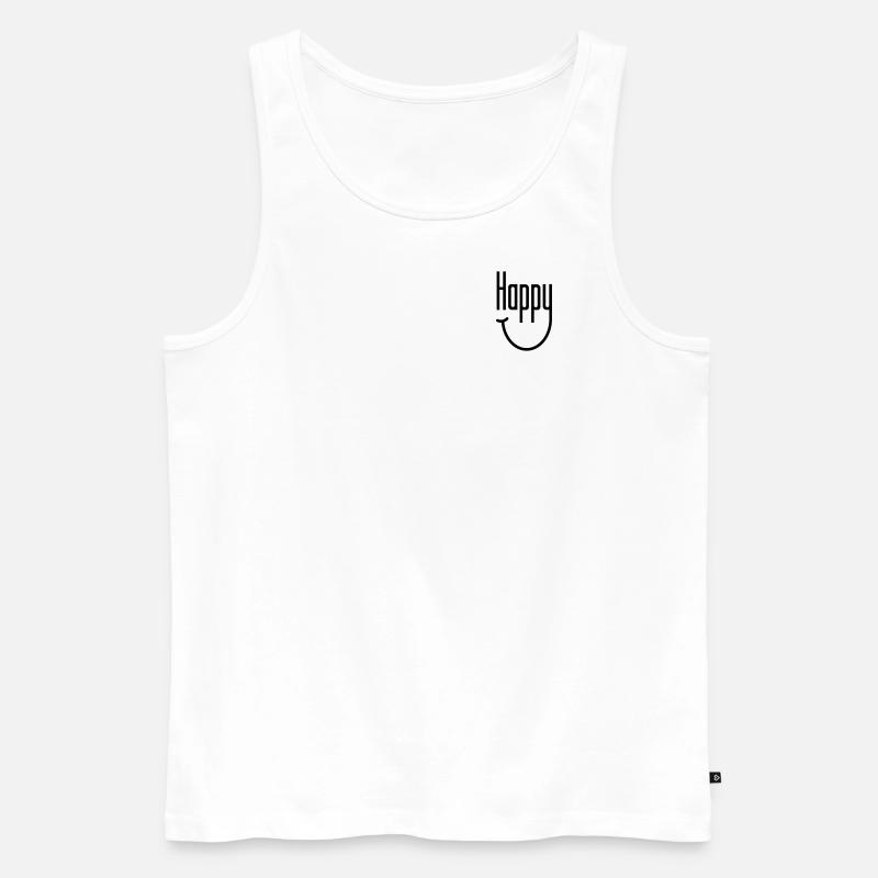 Happy Smile - Männer Premium Bio Tank Top - Weiß