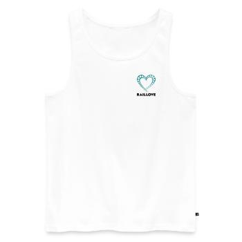 Rail Love Light - Débardeur bio Premium Homme - blanc - Devant - AI Model Male 178 light (178cm)