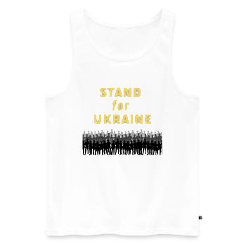 Stand with Ukraine World Peace Ukraine Russland - Männer Premium Bio Tank Top - Weiß - Vorne - Michal (187cm)