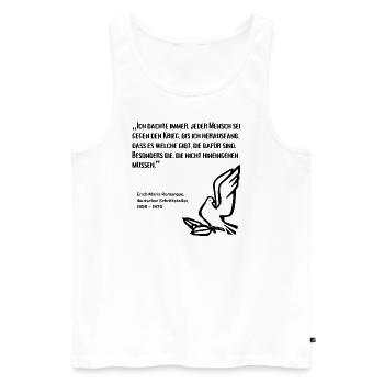 Zitat Politiker Frieden Krieg - Männer Premium Bio Tank Top - Weiß - Vorne - Michal (187cm)