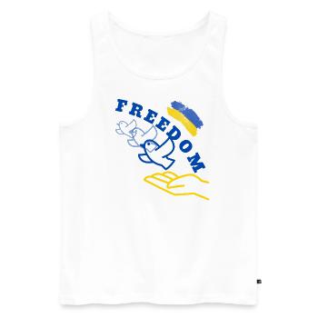 Ukraine Peace Flag Dove russia War Peace - Men's Premium Organic Tank Top - white - Front - Michal (187cm)