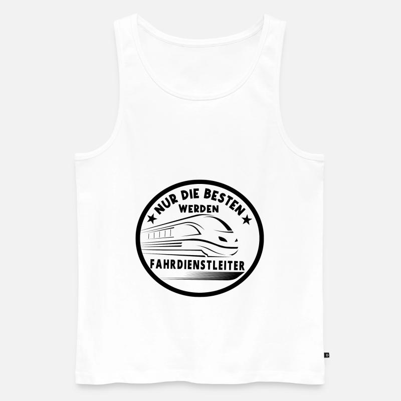 Fahrdienstleiter und Eisenbahner Sprüche - Männer Premium Bio Tank Top - Weiß