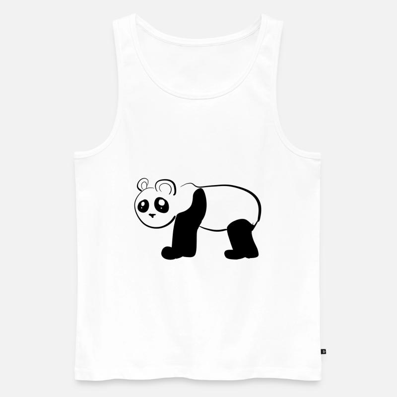 Bär Panda Tier Symbol - Männer Premium Bio Tank Top - Weiß