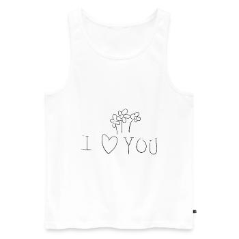 Je t’aime symbole fleurs de la Saint-Valentin - Débardeur bio Premium Homme - blanc - Devant - Michal (187cm)