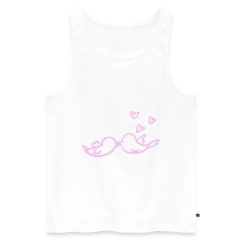 Couple Couple Animaux Oiseaux Oiseau - Débardeur bio Premium Homme - blanc - Devant - Michal (187cm)