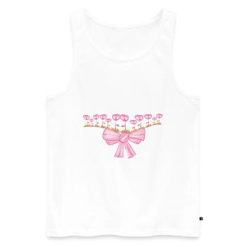 loop line pink flowers line - Men's Premium Organic Tank Top - white - Front - Michal (187cm)