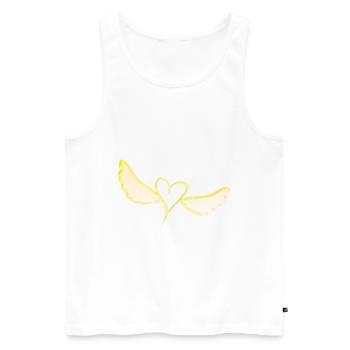 engel gold glitzer herz symbol flügel fliegen - Männer Premium Bio Tank Top - Weiß - Vorne - AI Model Male 178 light (178cm)