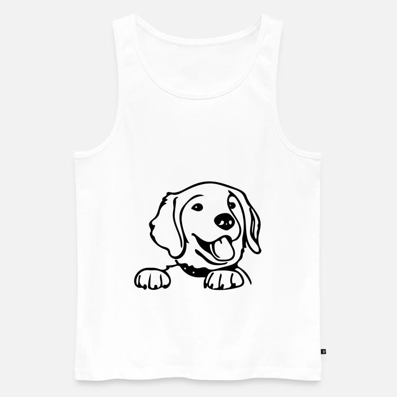 Hund - Männer Premium Bio Tank Top - Weiß