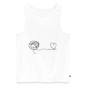 line thread heart love loop - Men's Premium Organic Tank Top - white - Front - Michal (187cm)