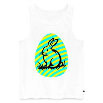 Hase Ostern Icon - Männer Premium Bio Tank Top - Weiß - Vorne - AI Model Male 178 light (178cm)
