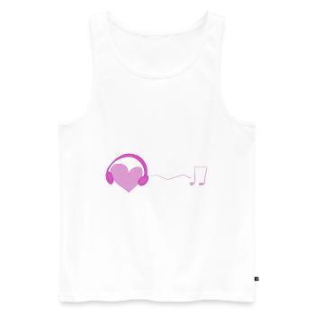 musik herz - Männer Premium Bio Tank Top - Weiß - Vorne - Michal (187cm)