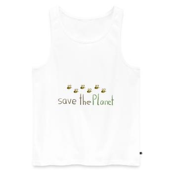 save the planet bees nature conservation climate protection - Men's Premium Organic Tank Top - white - Front - AI Model Male 178 light (178cm)